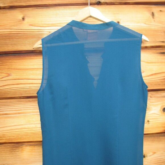 Tory Burch Teal Silk Blouse Top - Picture 6 of 7